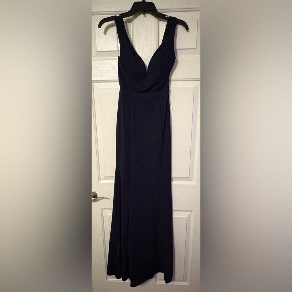Formal simple Navy Maxi Dress